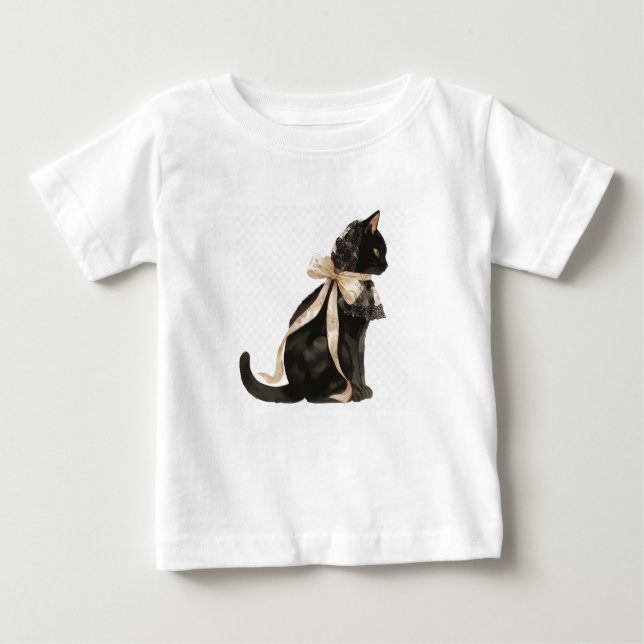 Camiseta Para Bebê gato (Frente)