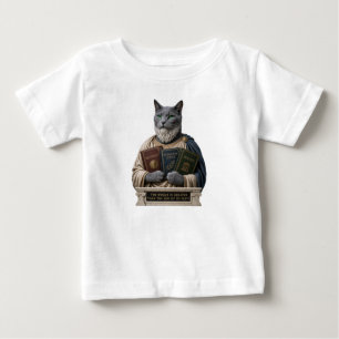 Camiseta Para Bebê Gato Aristóteles Azul Russo
