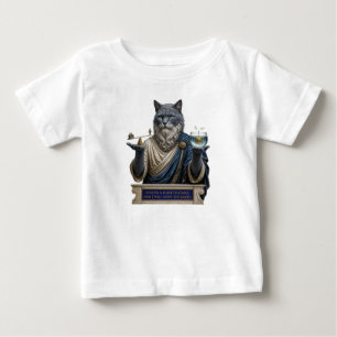 Camiseta Para Bebê Gato Azul Russo Arquimedes