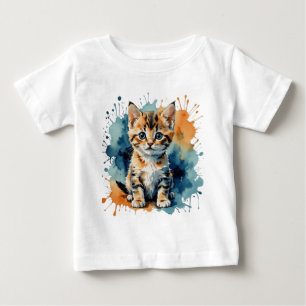 Camiseta Para Bebê Gato bonito