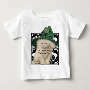 Camiseta Para Bebê Gato Bonito, Chapéu Verde, O Leprechaun Me Fez Faz