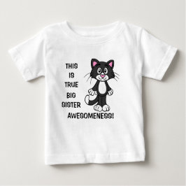 Camiseta Para Bebê Gato Bonito Irmã Grande Consciência Toddler Vestid