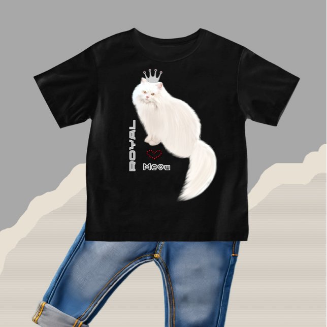 Camiseta Para Bebê Gato branco (Criador carregado)