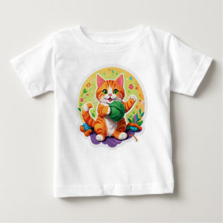 Camiseta Para Bebê Gato Cinto