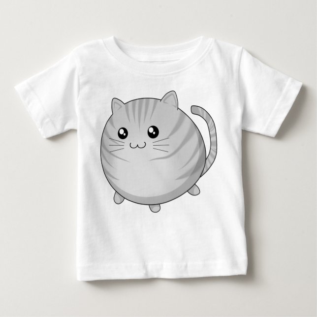 Camiseta Para Bebê Gato cinzento bonito do gatinho do gato malhado de (Frente)