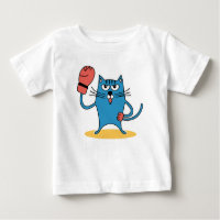 Gato com luvas de boxe