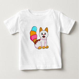 Camiseta Para Bebê Gato com picolé