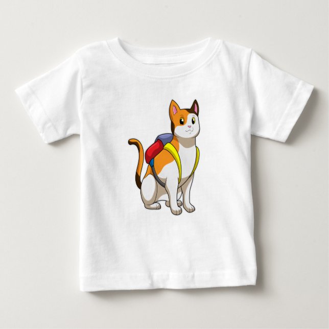 Camiseta Para Bebê Gato com Satchel (Frente)