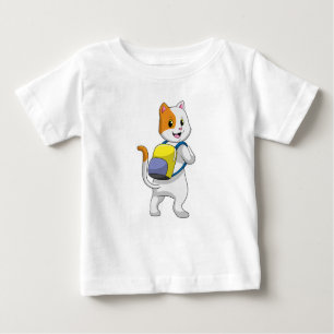 Camiseta Para Bebê Gato como Hiker com Mochila