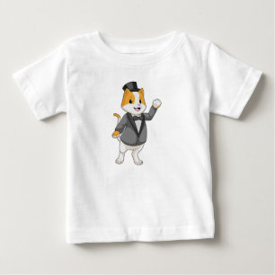 Camiseta Para Bebê Gato como Noivo com Laço