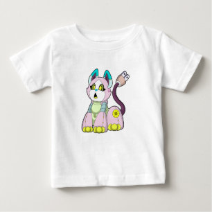 Camiseta Para Bebê Gato como Robô