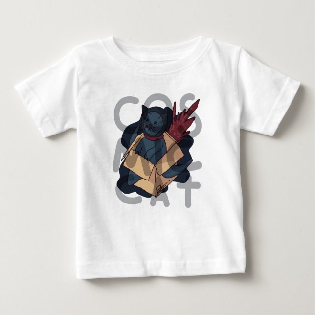 Camiseta Para Bebê Gato Cósmico (Frente)