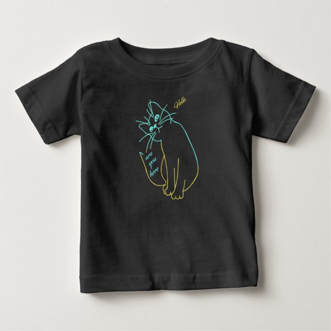 Camiseta Para Bebê Gato de Bebê (Frente)