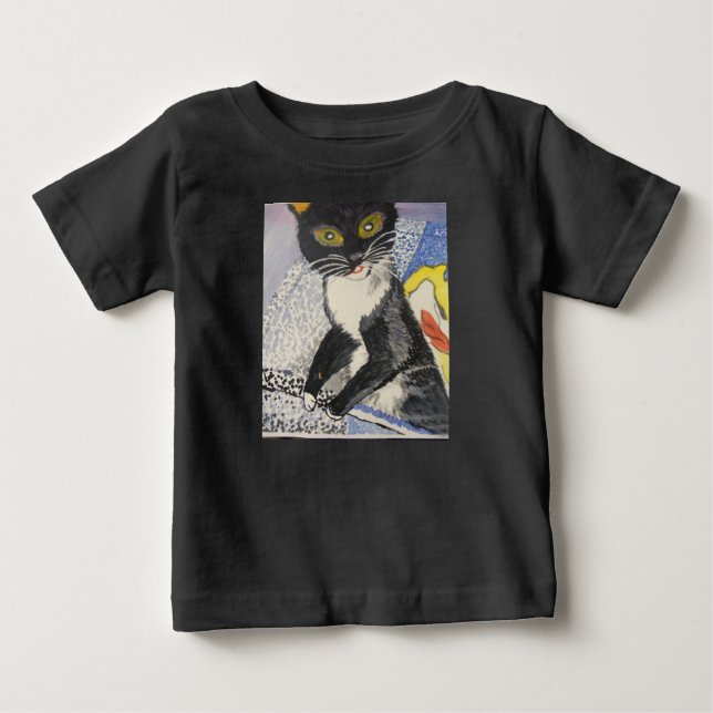 Camiseta Para Bebê gato-de-cabeça-chata (Frente)