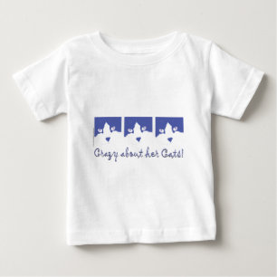 Camiseta Para Bebê Gato de Cabelo Negro e Branco