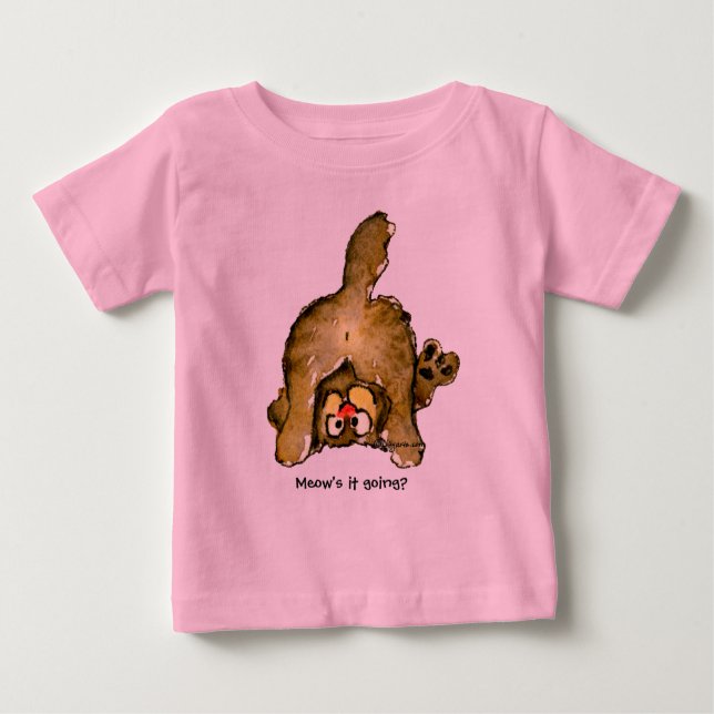 Camiseta Para Bebê Gato de Cartoon Engraçado Vai? (Frente)