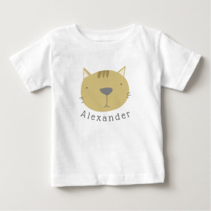 Camiseta Para Bebê Gato de Cuta de Nome Personalizável
