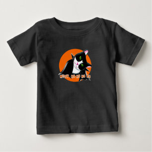 Camiseta Para Bebê Gato de Halloween