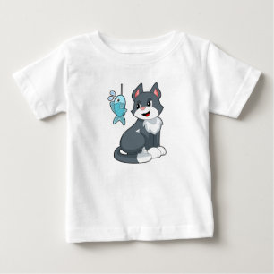 Camiseta Para Bebê Gato de isco