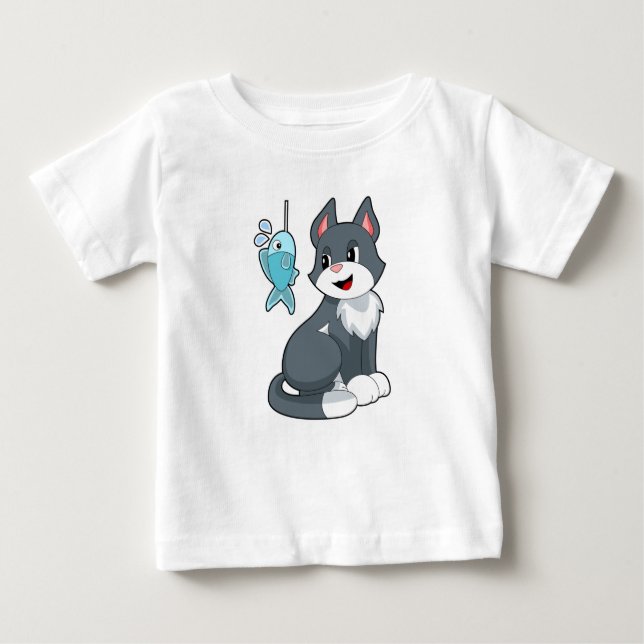 Camiseta Para Bebê Gato de isco (Frente)