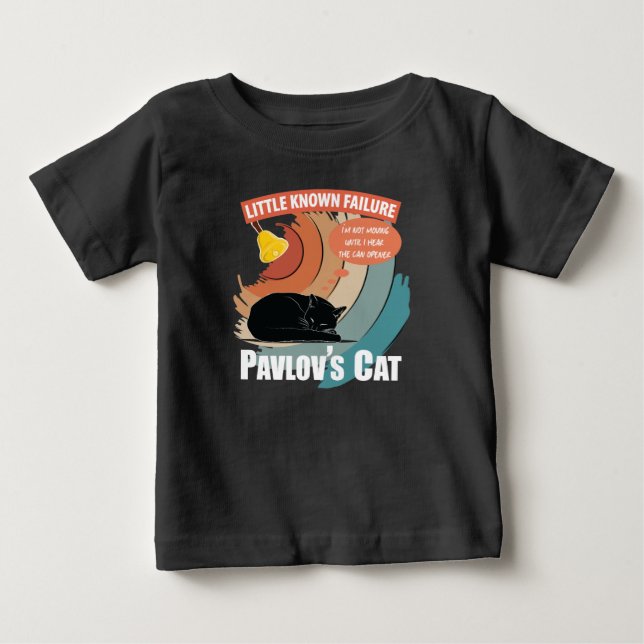 Camiseta Para Bebê Gato de Pavlov - Psicologia Engraçada (Frente)