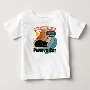 Camiseta Para Bebê Gato de Pavlov - Psicologia Engraçada