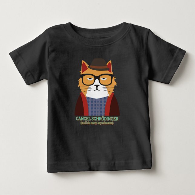 Camiseta Para Bebê Gato de Schrodinger (Frente)