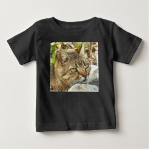 Camiseta Para Bebê Gato De Tabby Relaxado Descansado No Esboço Do Láp
