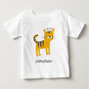 Camiseta Para Bebê Gato de Tigre Selvagem