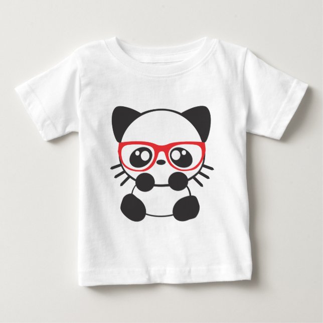 Camiseta Para Bebê Gato do nerd (Frente)
