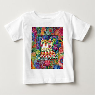 Camiseta Para Bebê Gato do verão
