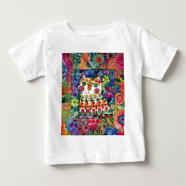 Camiseta Para Bebê Gato do verão (Frente)