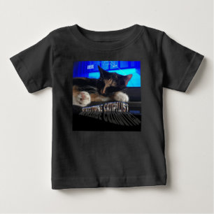 Camiseta Para Bebê Gato Dormindo