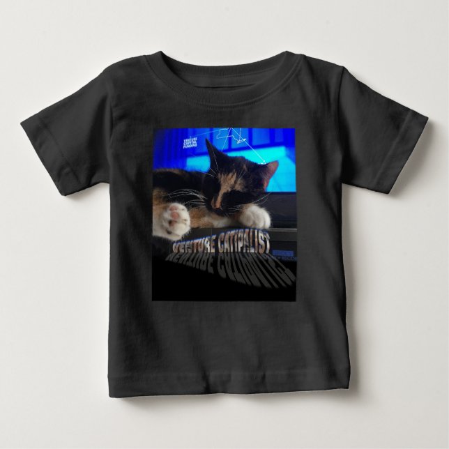 Camiseta Para Bebê Gato Dormindo (Frente)