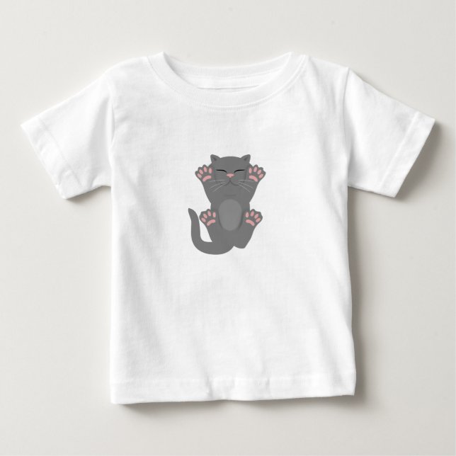 Camiseta Para Bebê Gato Dormindo (Frente)