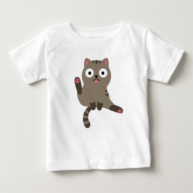 Camiseta Para Bebê Gato Engraçado (Frente)