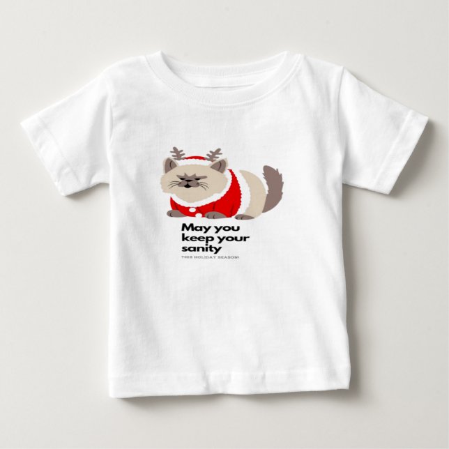 Camiseta Para Bebê Gato engraçado (Frente)