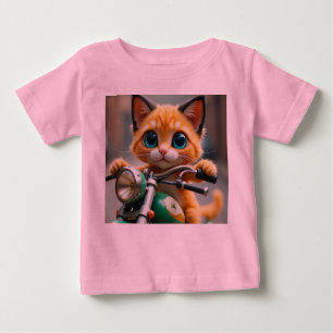 Camiseta Para Bebê Gato engraçado