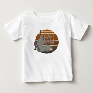 Camiseta Para Bebê Gato engraçado e fofo fazendo ioga. design engraça