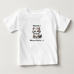 Camiseta Para Bebê Gato Engraçado Gato de Natal Humor