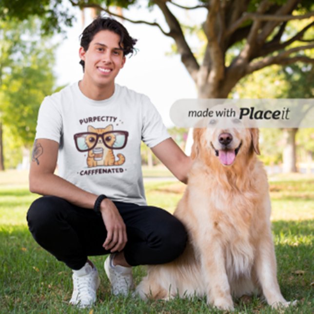 Camiseta Para Bebê Gato Engraçado Puramente Caffeinado (Criador carregado)