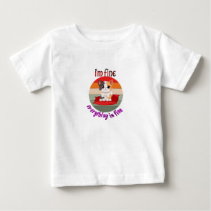 Camiseta Para Bebê gato, estou bem bebê
