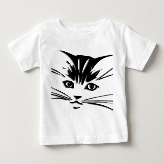 Camiseta Para Bebê Gato Face Baby T Shirt (Frente)