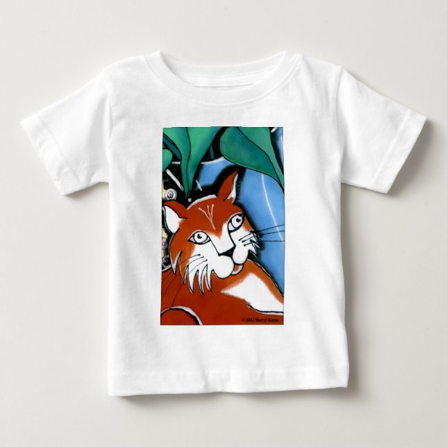 Camiseta Para Bebê Gato Feliz (Frente)