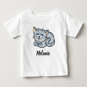 Camiseta Para Bebê Gato Feliz