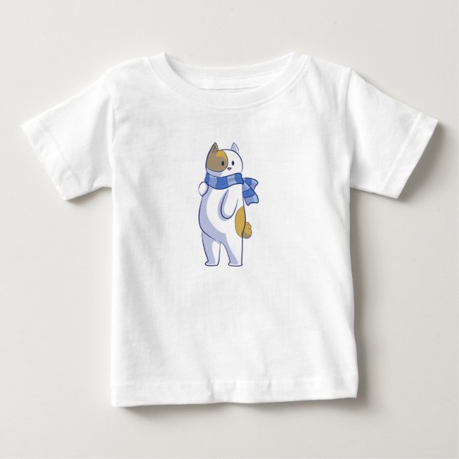 Camiseta Para Bebê Gato Fofo (Frente)
