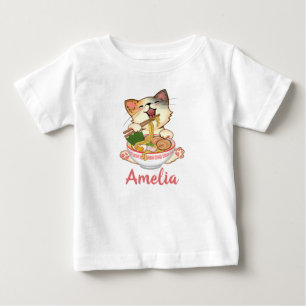 Camiseta Para Bebê Gato Fofo Kitten Engraçado Nome Personalizável
