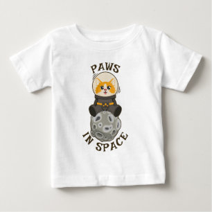 Camiseta Para Bebê Gato Fofo no espaço Gato Astronauta Animal Cósmico