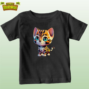 Camiseta Para Bebê Gato-gato-do-mato-gordinho, gatinho selvagem