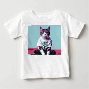 Camiseta Para Bebê Gato Gato Gato Gato